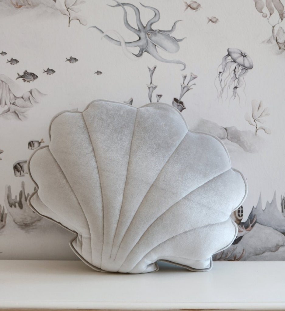 Coussin coquillage, Silver pearl, Moi Mili