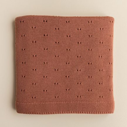 Couverture bébé en laine, Bibi (Brick), HVID
