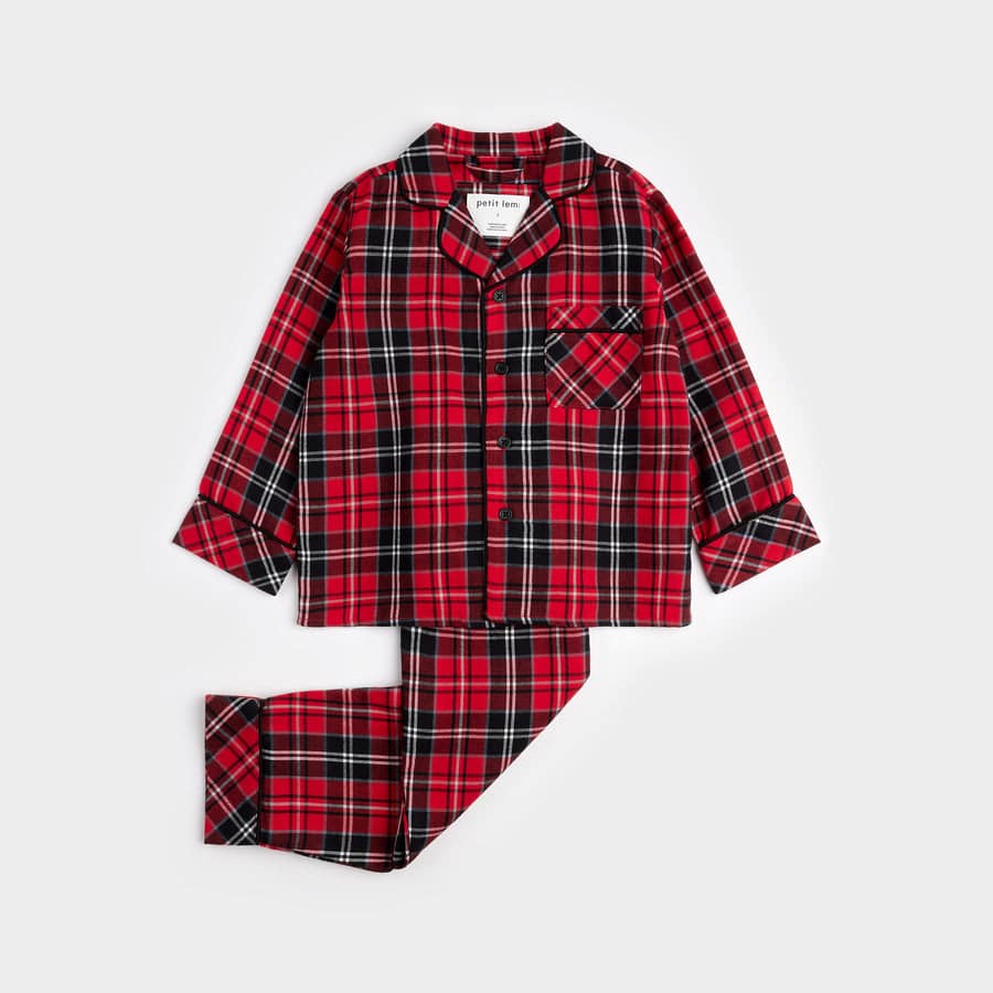 Pyjama deux pièces, Tartan rouge, Petit Lem